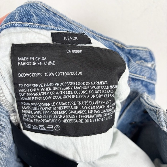 Alexander Wang X Denim Distressed Cuffed Boyfriend Jeans Sz 29 - Picture 9 of 9